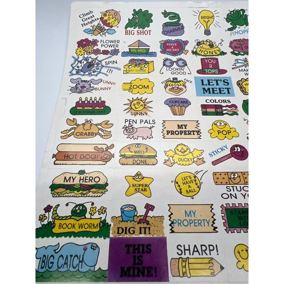 Vintage 1989 Troll Stickers Sheet Nostalgic Cartoon Graphics Fun Phrases - Picture 2 of 3